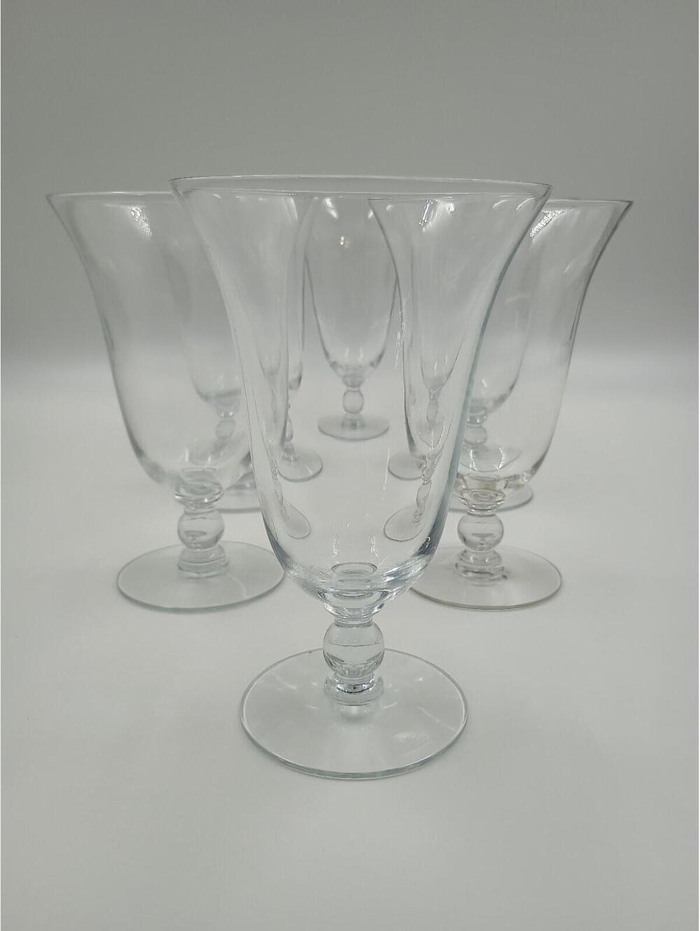 Vintage 6 Imperial Glass Candlestick Clear Iced Tea Glasses  6 3/8"